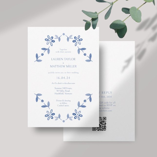 White + Blue Modern Floral Wedding  (Creator Uploaded)