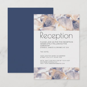 WHITE & BLUE PATELE FLORAL ELEGANT RECEPTION INVITATION