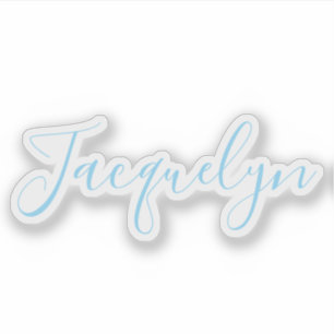 White Blue Plain Elegant Modern Calligraphy Name