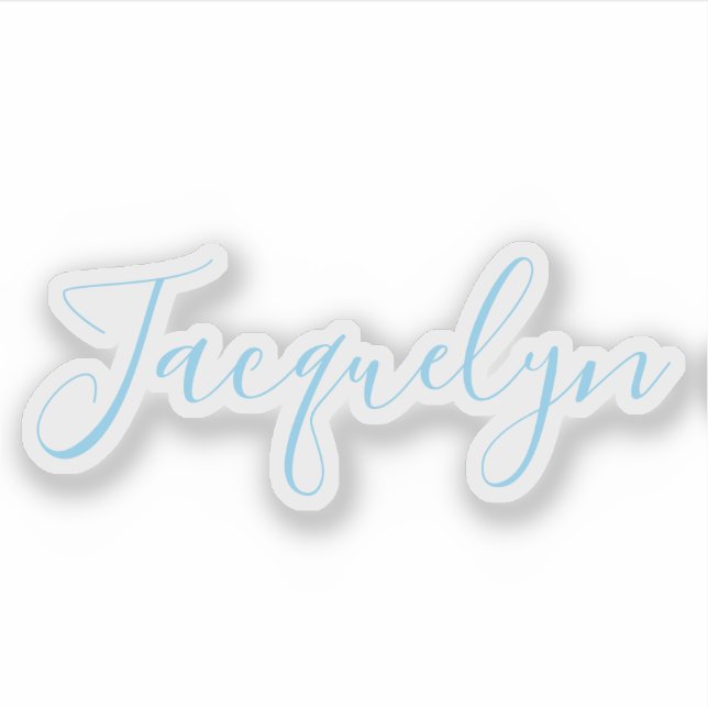 White Blue Plain Elegant Modern Calligraphy Name (Front)