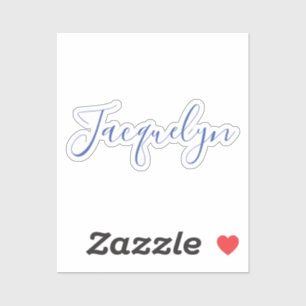 White Blue Plain Elegant Modern Calligraphy Name