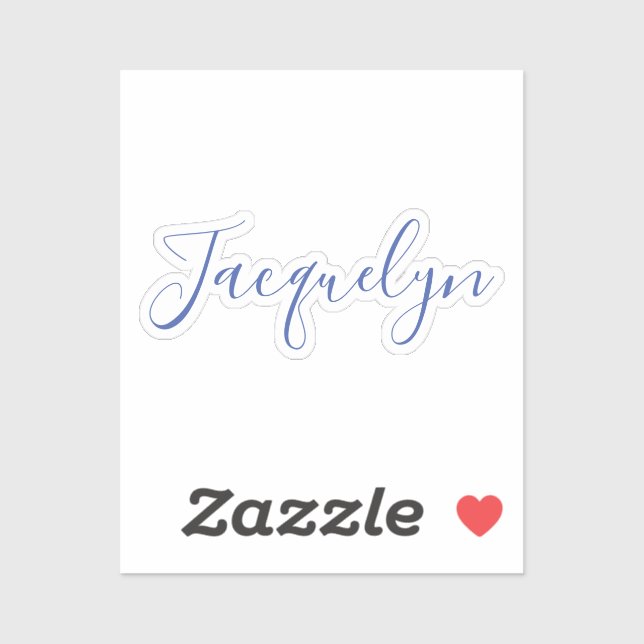 White Blue Plain Elegant Modern Calligraphy Name (Sheet)