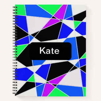 White blue Purple triangle abstract Notebook