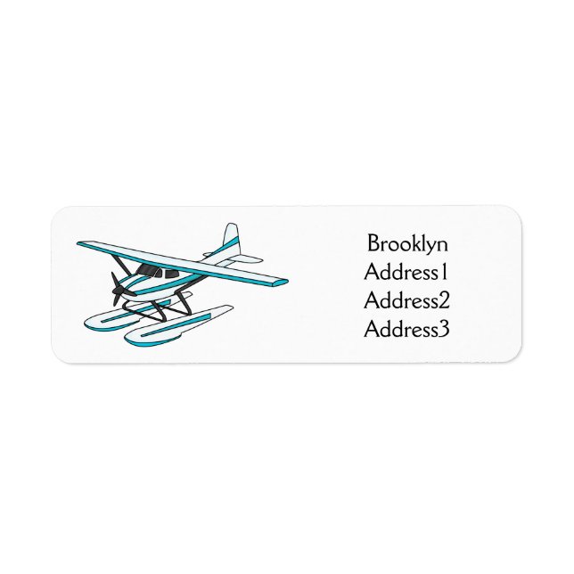 White blue seaplane illustration  (Front)