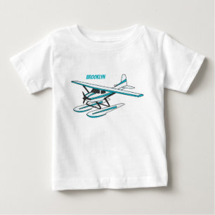 White blue seaplane illustration  baby T-Shirt