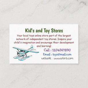 White blue seaplane illustration  business card