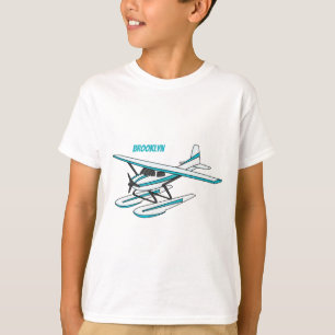 White blue seaplane illustration T-Shirt