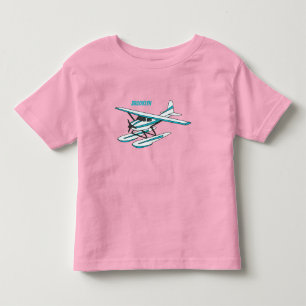 White blue seaplane illustration toddler T-Shirt