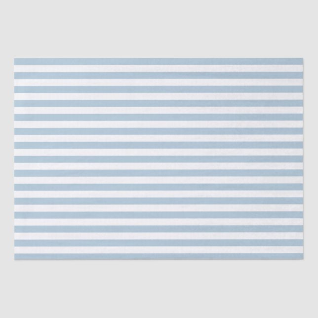White Blue Stripes Tissue Paper (Front)