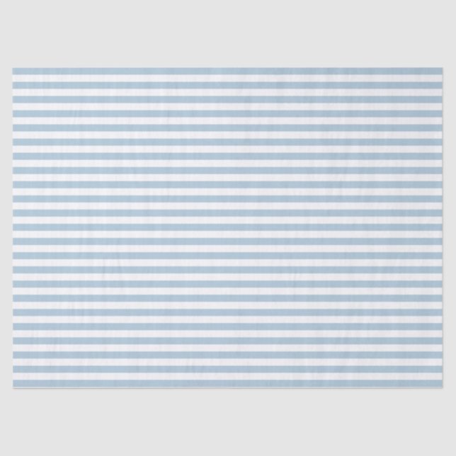 White Blue Stripes Tissue Paper (Front)