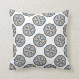 White Blue & Tan Designer Throw Pillow Gift