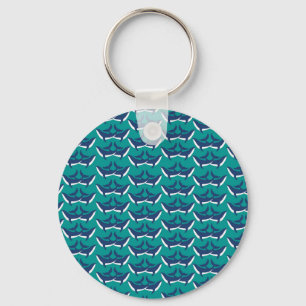 White Blue Whales Sea Animal Green Ocean Marine Key Ring