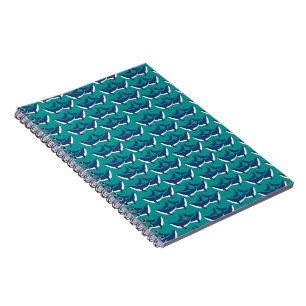 White Blue Whales Sea Animal Green Ocean Marine Notebook