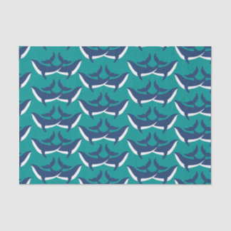 White Blue Whales Sea Animal Green Ocean Marine Tissue Paper