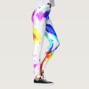 white blue yellow green splash vibrant lgbt colour leggings