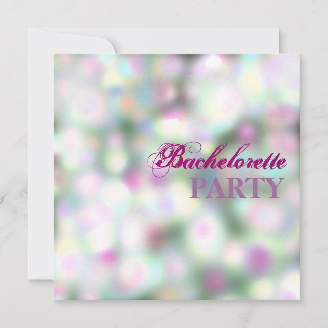 White Blurred Bokeh Lights Glam Party Invitation (Front)