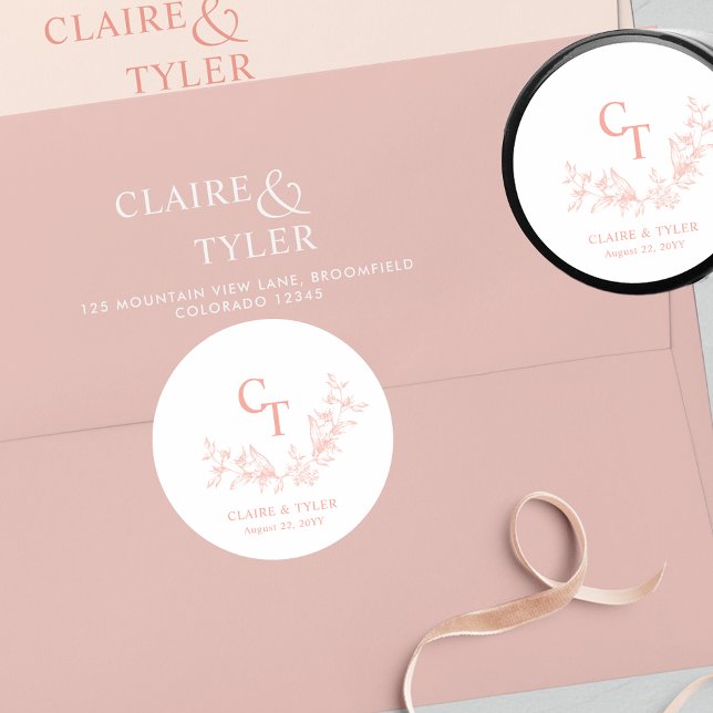 White, Blush, Peach Wedding Envelope Seal / Favour (Creator Uploaded)