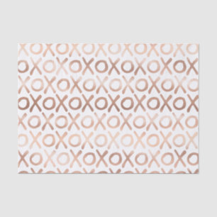 White Blush Pink Rose Gold XOXO Tissue Paper