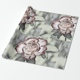 White, blush, red rose Wrapping Paper