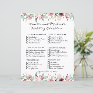 White Blush Rose Romance Wedding Checklist