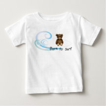 White body baby "Born to surf", waves and nouns