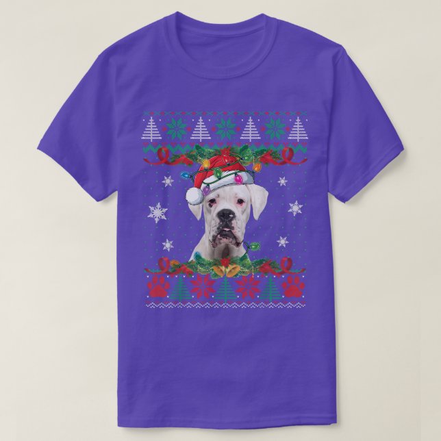 White Boer Christmas Santa Ugly Sweater Dog Lover  (Design Front)