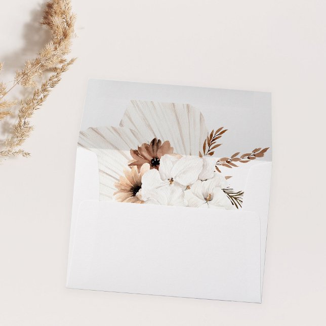 White Boho & Beige Bohemian Floral Envelope (Creator Uploaded)