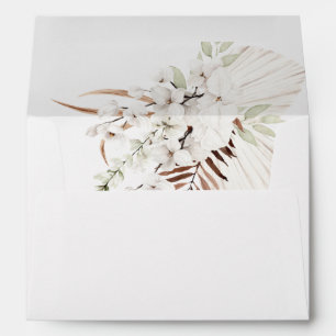 White Boho Bohemian Floral Envelope 3