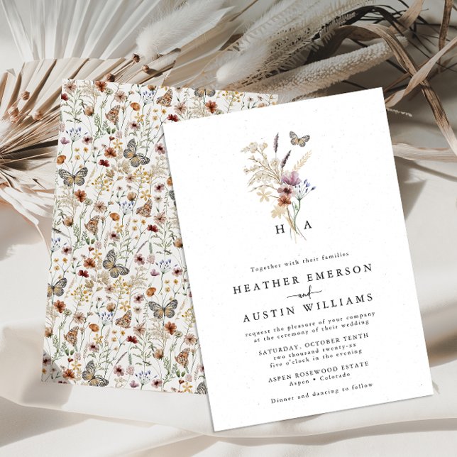 White Boho Wedding Invitation (Creator Uploaded)