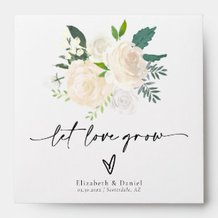 White Boho Wedding Let Love Grow Gift Seed Packet Envelope
