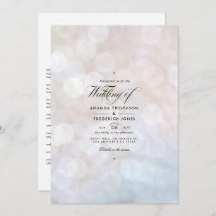 White Bokeh Wedding Invitation