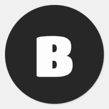 White bold initial on black