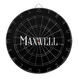 White Bold Modern Family Name Dartboard