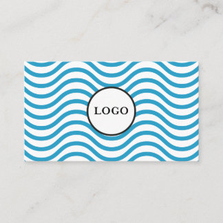 White Bondi Blue Wave Design Business Card