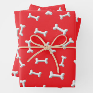 White Bones On Red Background Custom Wrapping Paper Sheet