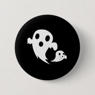 White Boo  6 Cm Round Badge