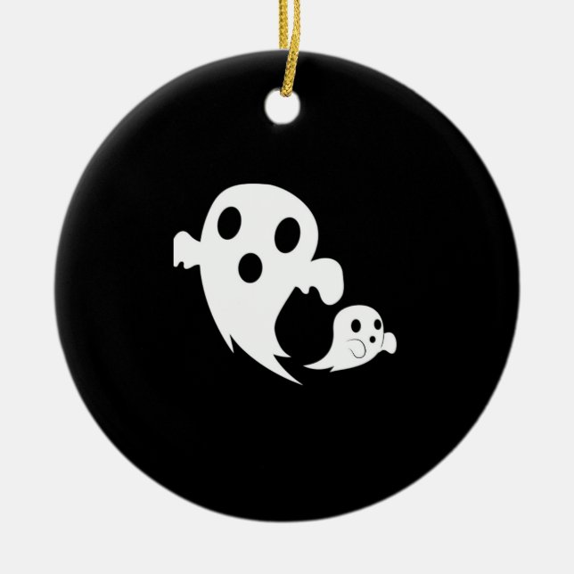 White Boo  Ceramic Tree Decoration (Front)