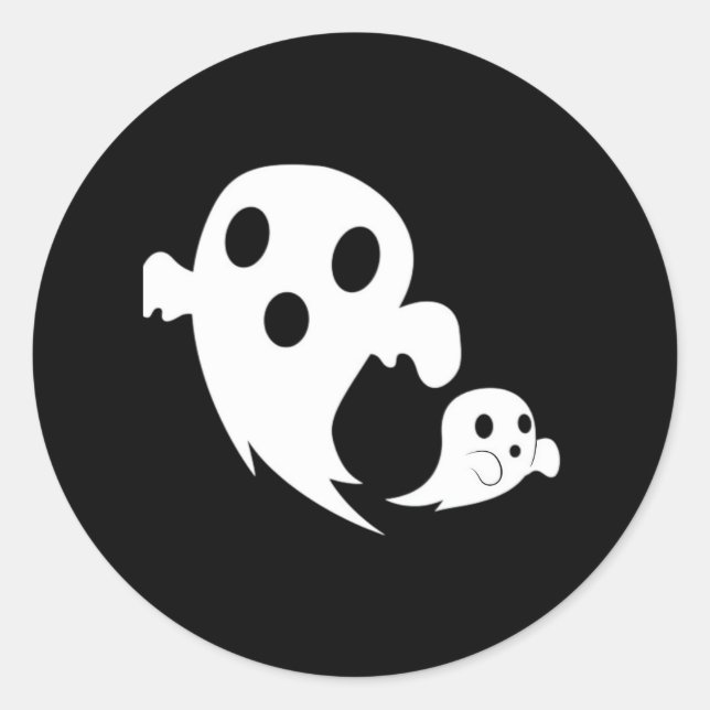 White Boo  Classic Round Sticker (Front)