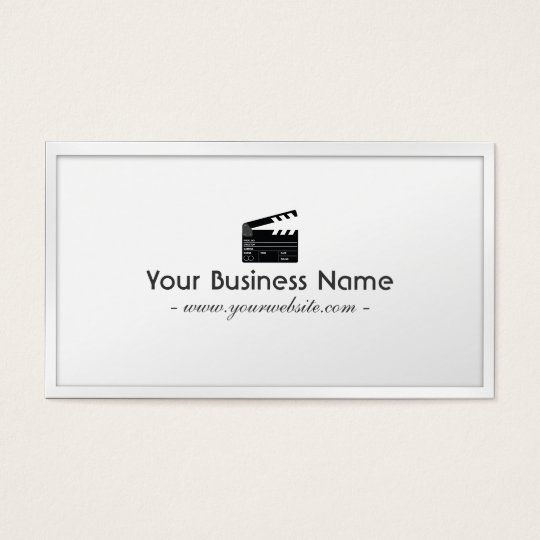 White Border Clapperboard Director Business Card
