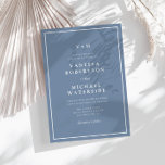 white border dusty blue QR Code wedding Invitation<br><div class="desc">white borders simple elegant dusty blue wedding theme,  the text,  QR Code and colours can be edited.</div>