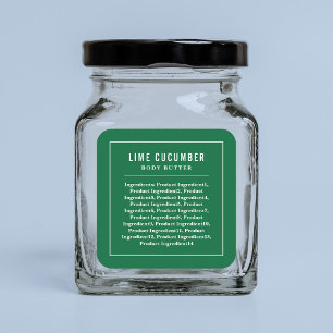 White Border Lines Custom Colour Ingredients Label