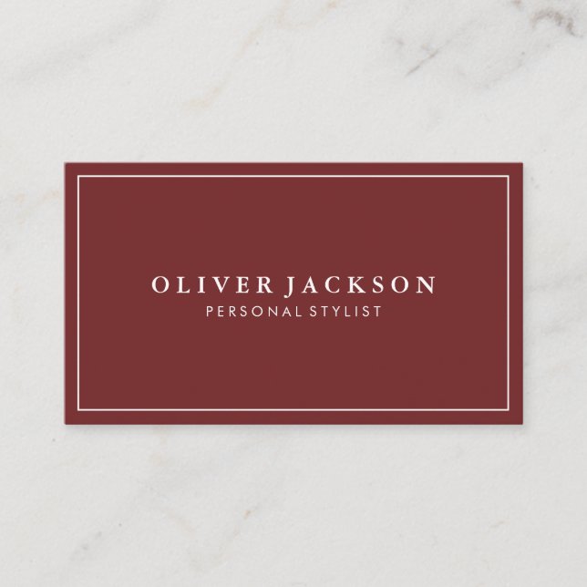 White Border Minimalist Stylist Business Card (Front)