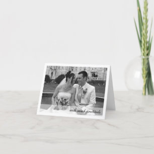 White border modern band photo thank you note card