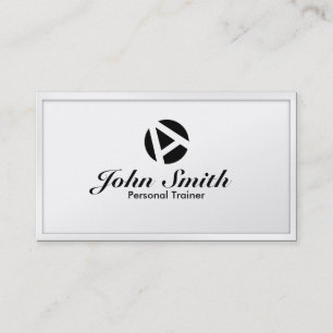 White Border Monogram Trainer Business Card