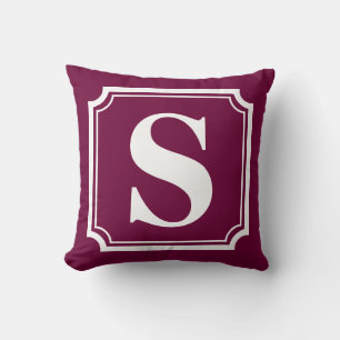 White Border Personalised Monogram Poppy Pillow