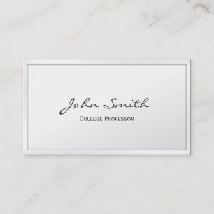 White Border Professor Business Card
