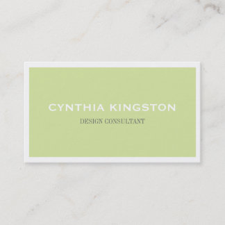 White border simply elegant green professional business card