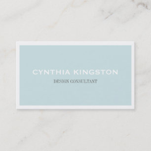 White border simply elegant soft blue professional business card