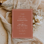 white border terracotta QR Code wedding Invitation<br><div class="desc">white borders terracotta fall wedding theme,  the text,  QR Code and colours can be edited.</div>