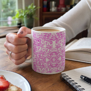 white Botanical pink Floral Gradient decorative Coffee Mug